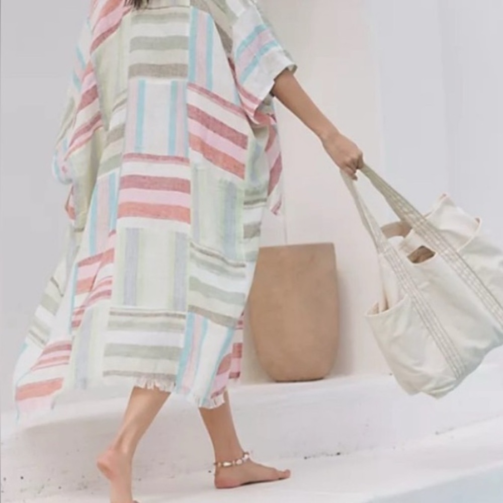 Free People Multicolor Striped Patchwork Swim Coverup